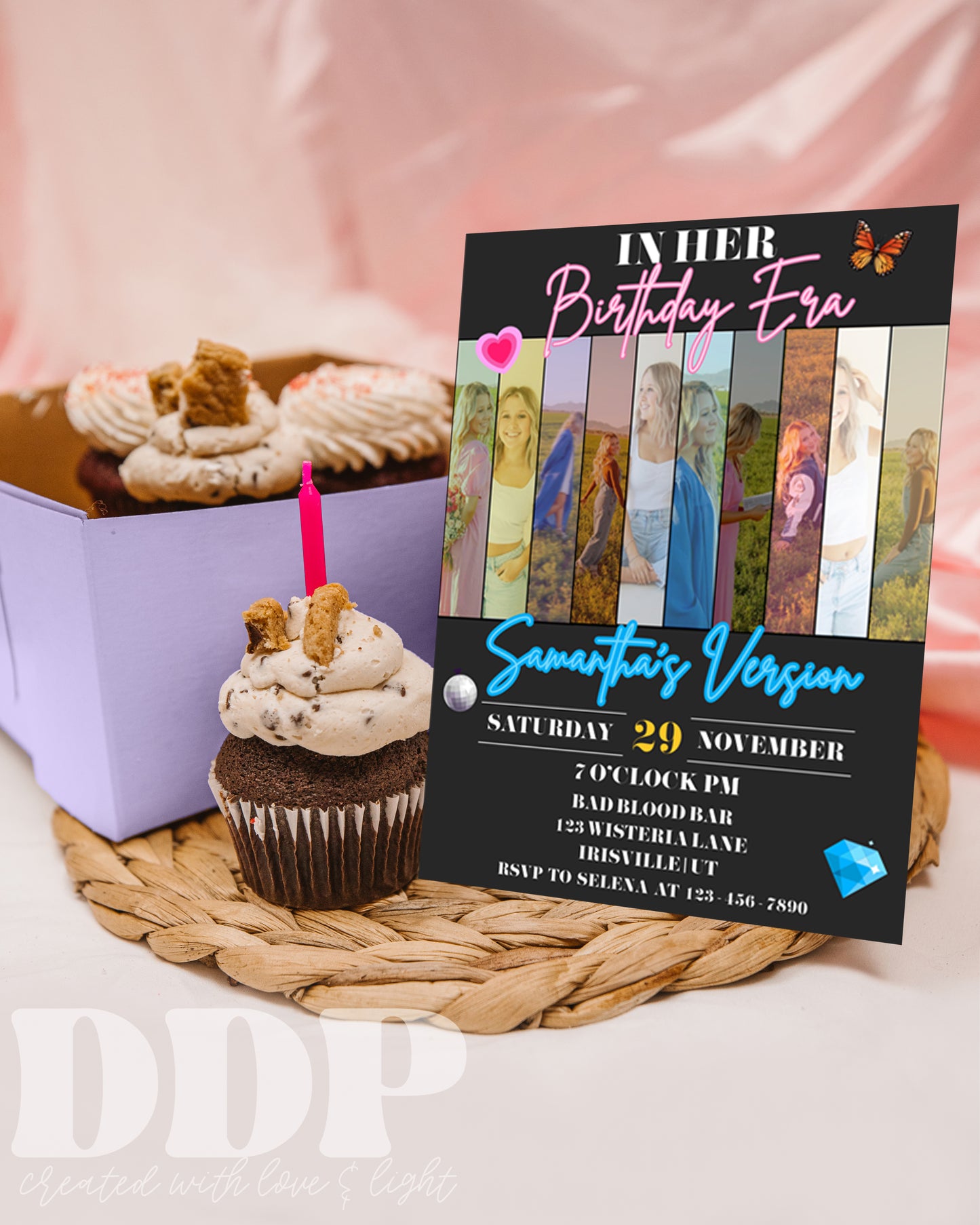 Eras Tour In Her Birthday Era Invitation Template | Swiftie Editable Invite Template