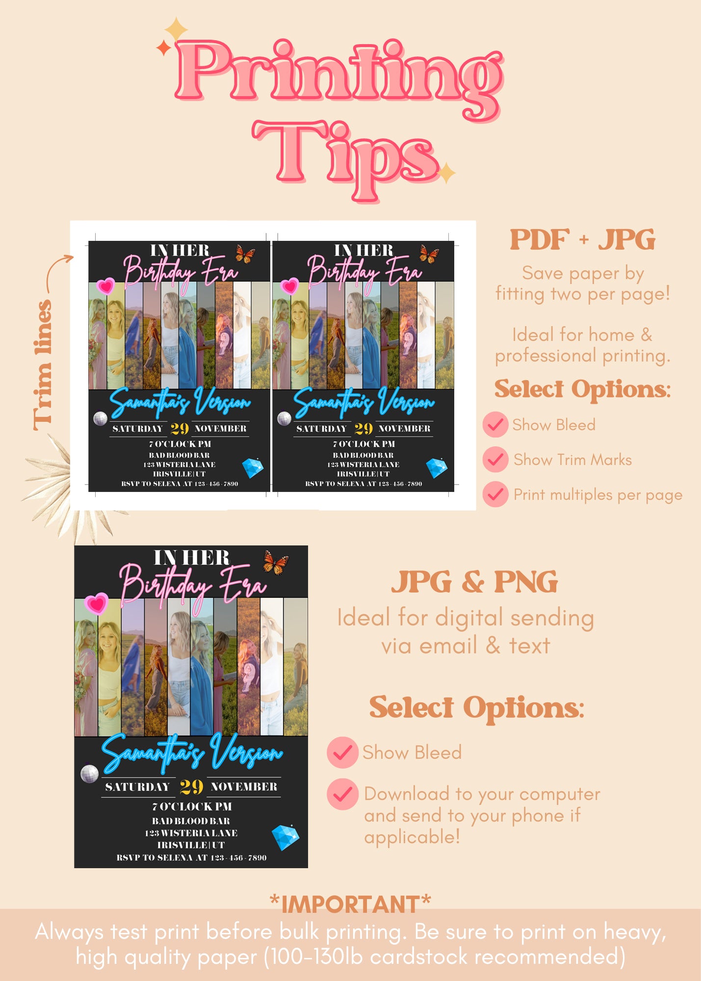 Eras Tour In Her Birthday Era Invitation Template | Swiftie Editable Invite Template