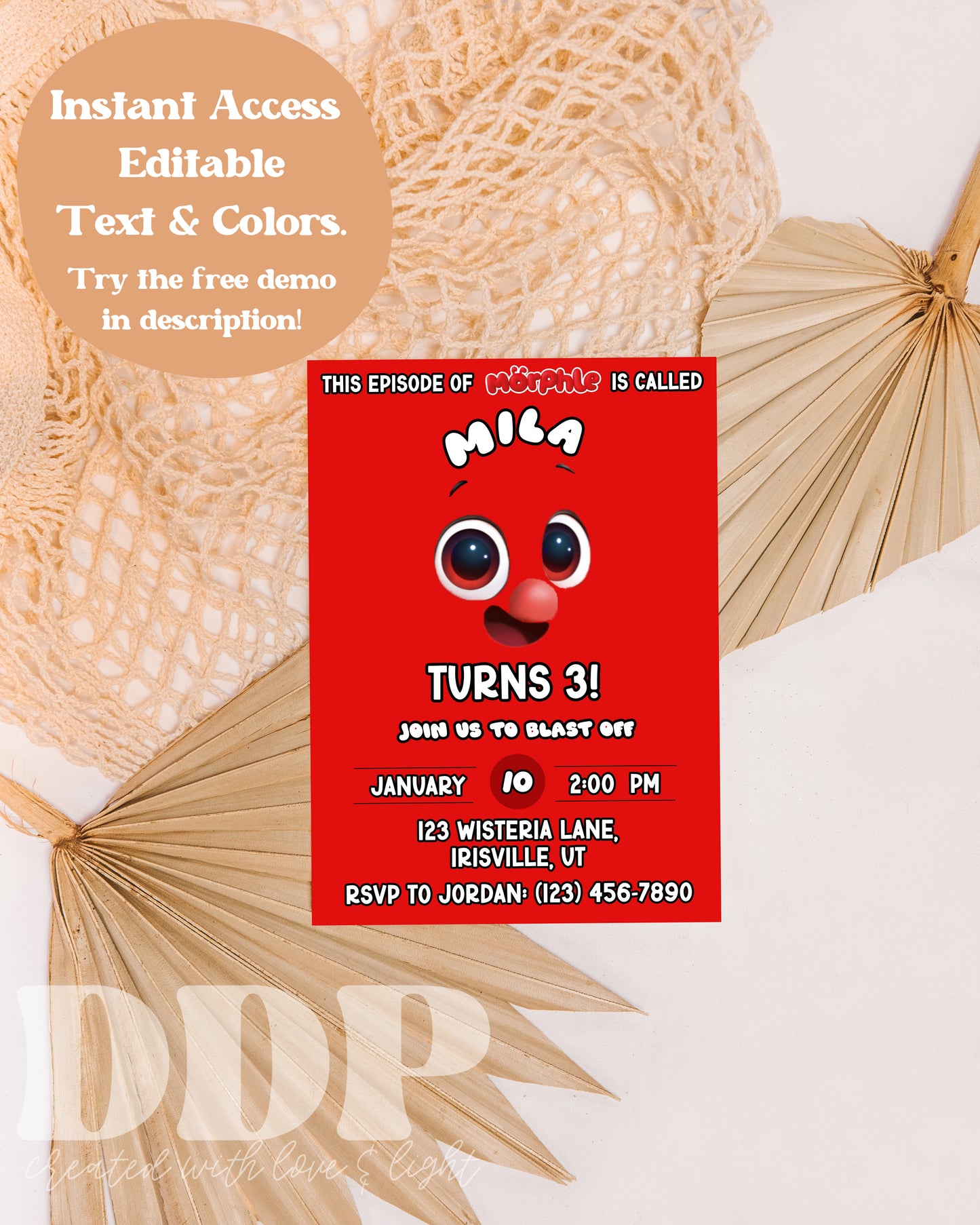 Morphle Birthday Party Invitation | Magic Pet Inspired Party Invite | Morphle Theme Party