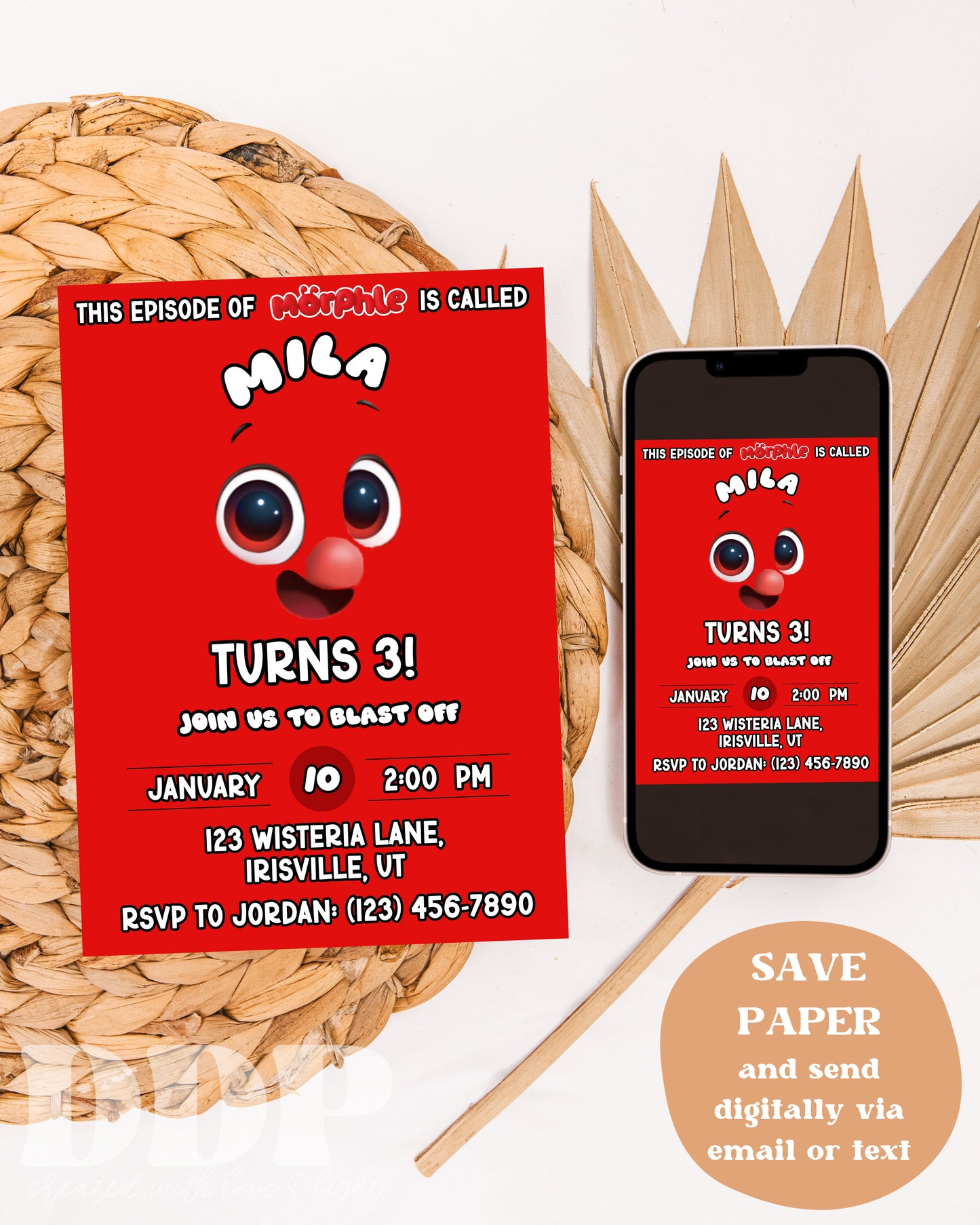 Morphle Birthday Party Invitation | Magic Pet Inspired Party Invite | Morphle Theme Party