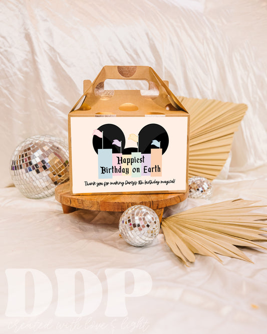 Disneyland Gable Box Label | Disneyland Magical Printable Party Decor