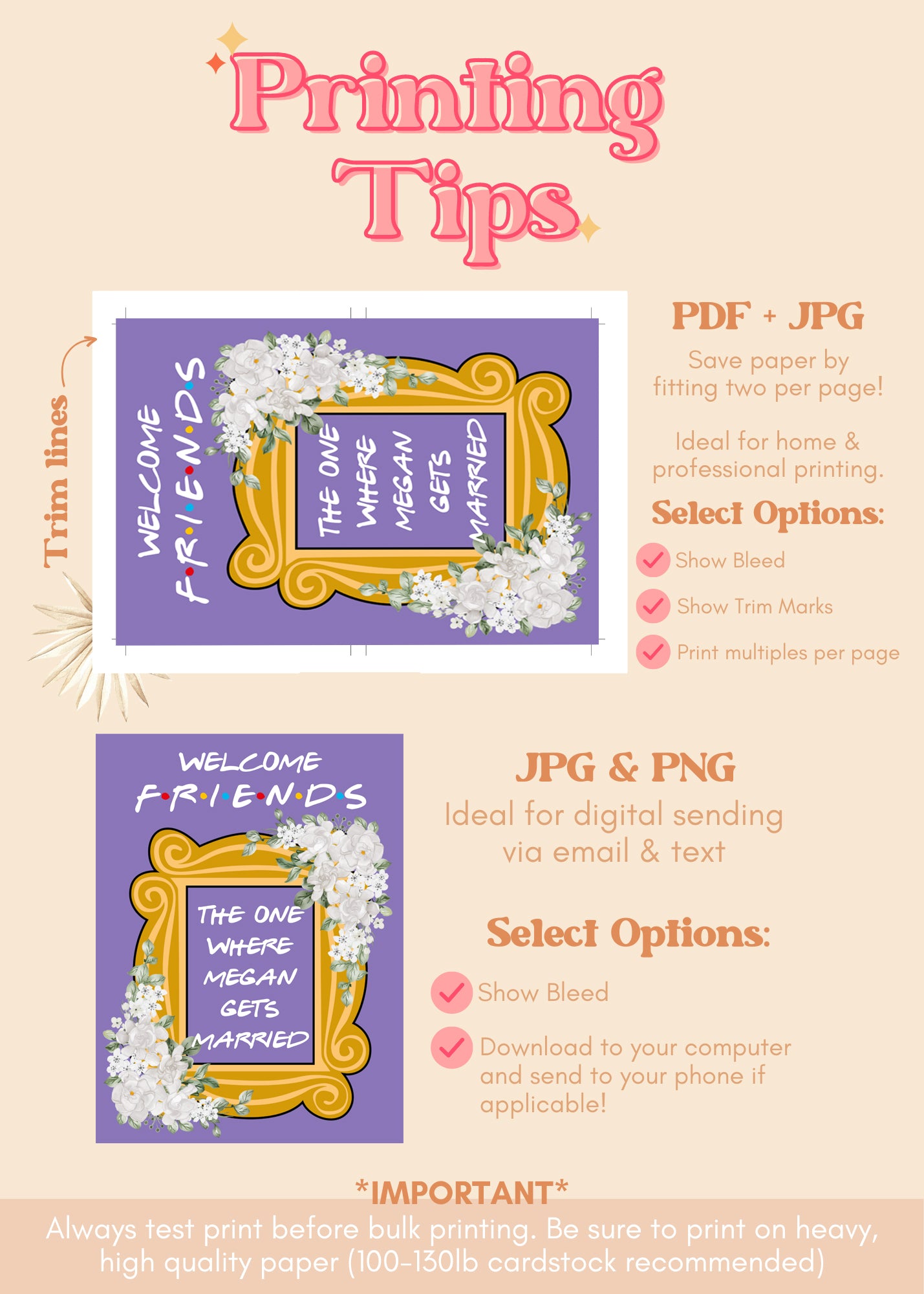 Friends Theme Bridal Shower Welcome Sign | 90s Friends Themed Printable Wedding Shower Supplies