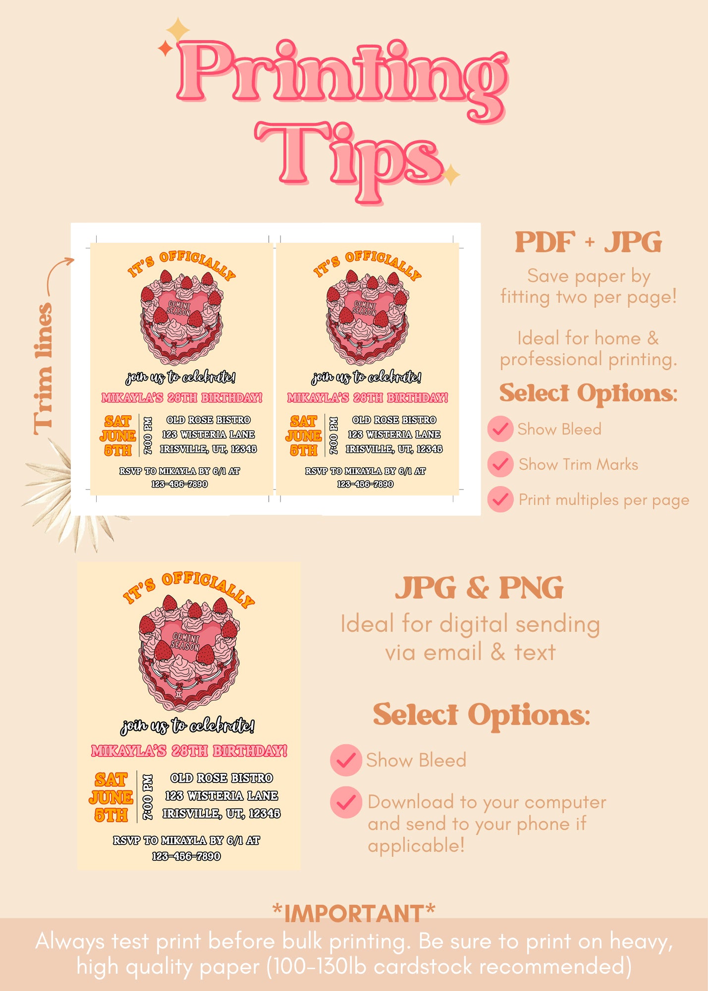 Gemini Season Zodiac Birthday Invitation | ANY AGE Adult Birthday Astrology Editable Invite Template