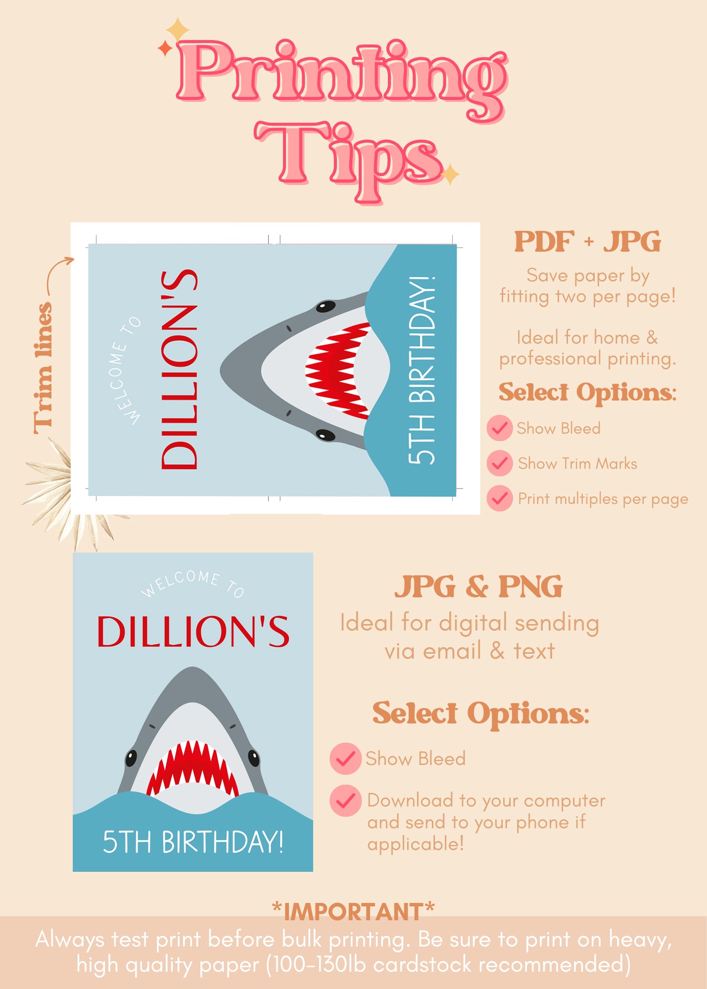 Jawsome Shark Welcome Sign | Shark Birthday Printable Party Supplies