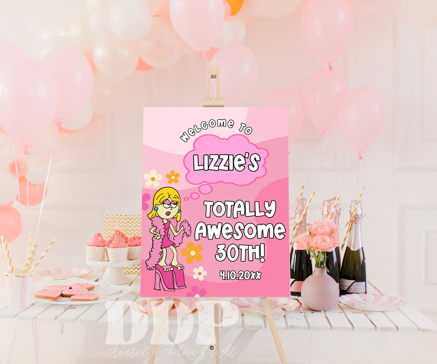 Lizzie McGuire Inspired Birthday Party Welcome Sign | Lizzie Themed Party Welcome Sign | Lizzie Sign