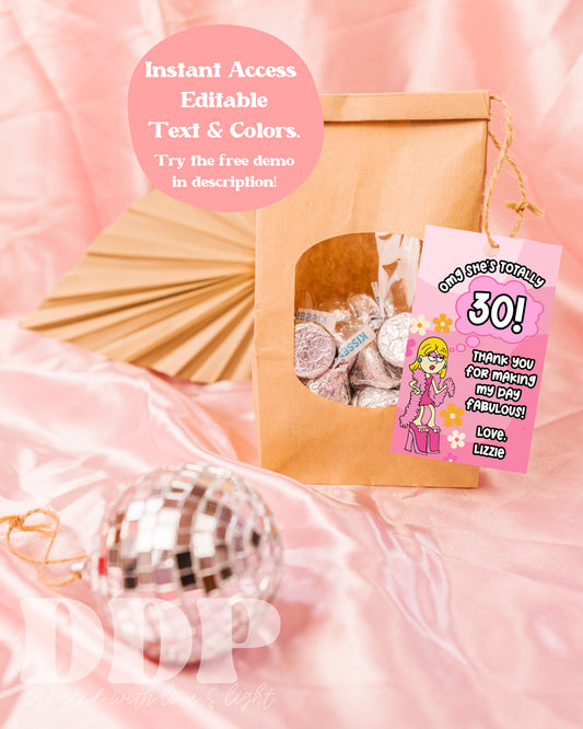 Lizzie McGuire Inspired Favor Tag | Lizzie Themed Thank You | Lizzie Birthday Tag