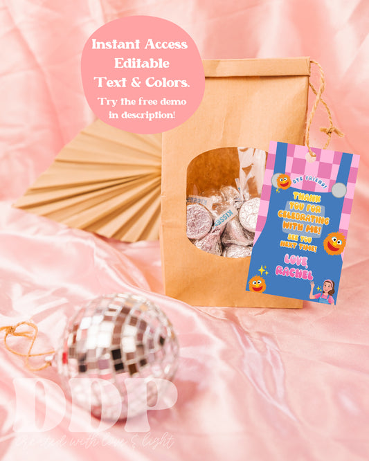 Overalls Favor Tag | Songs for Littles Birthday Tag | Rachel Digital Template