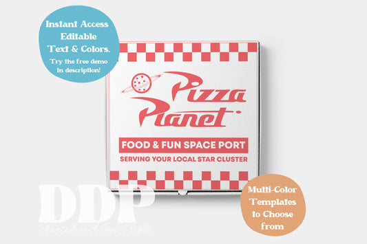 Toy Story Birthday Pizza Box Label | Toy Story Printable Party Decor | Toy Story Woody Food Labels