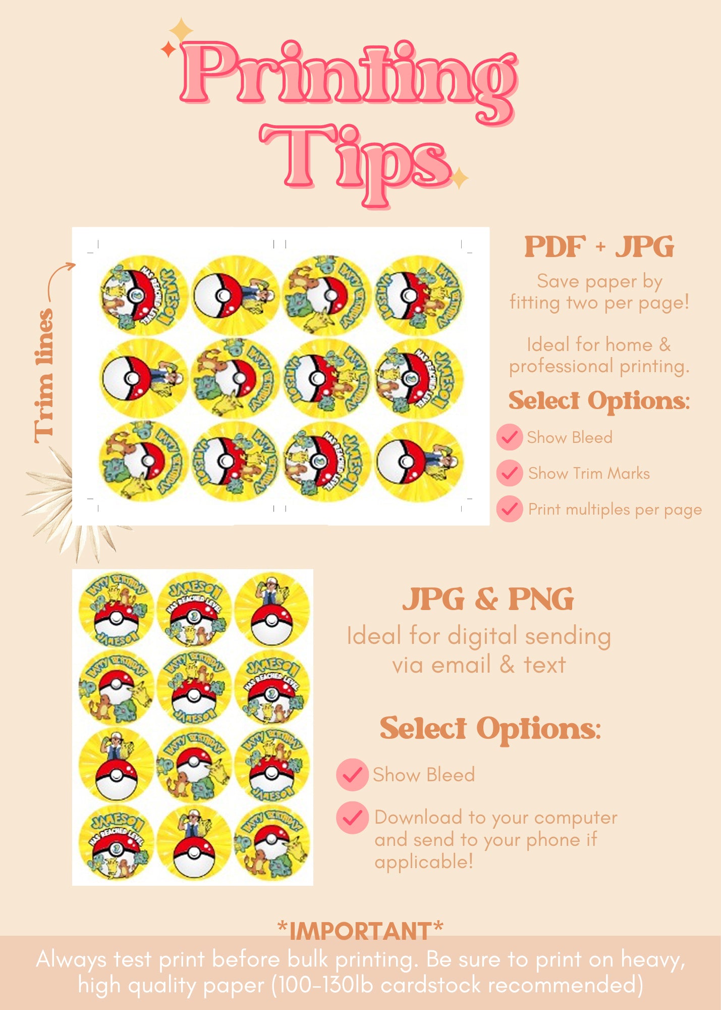 Pokemon Birthday Cupcake Topper | Pokeball Cupcake Topper | Pikachu Card Birthday Boy Printable Party Decor