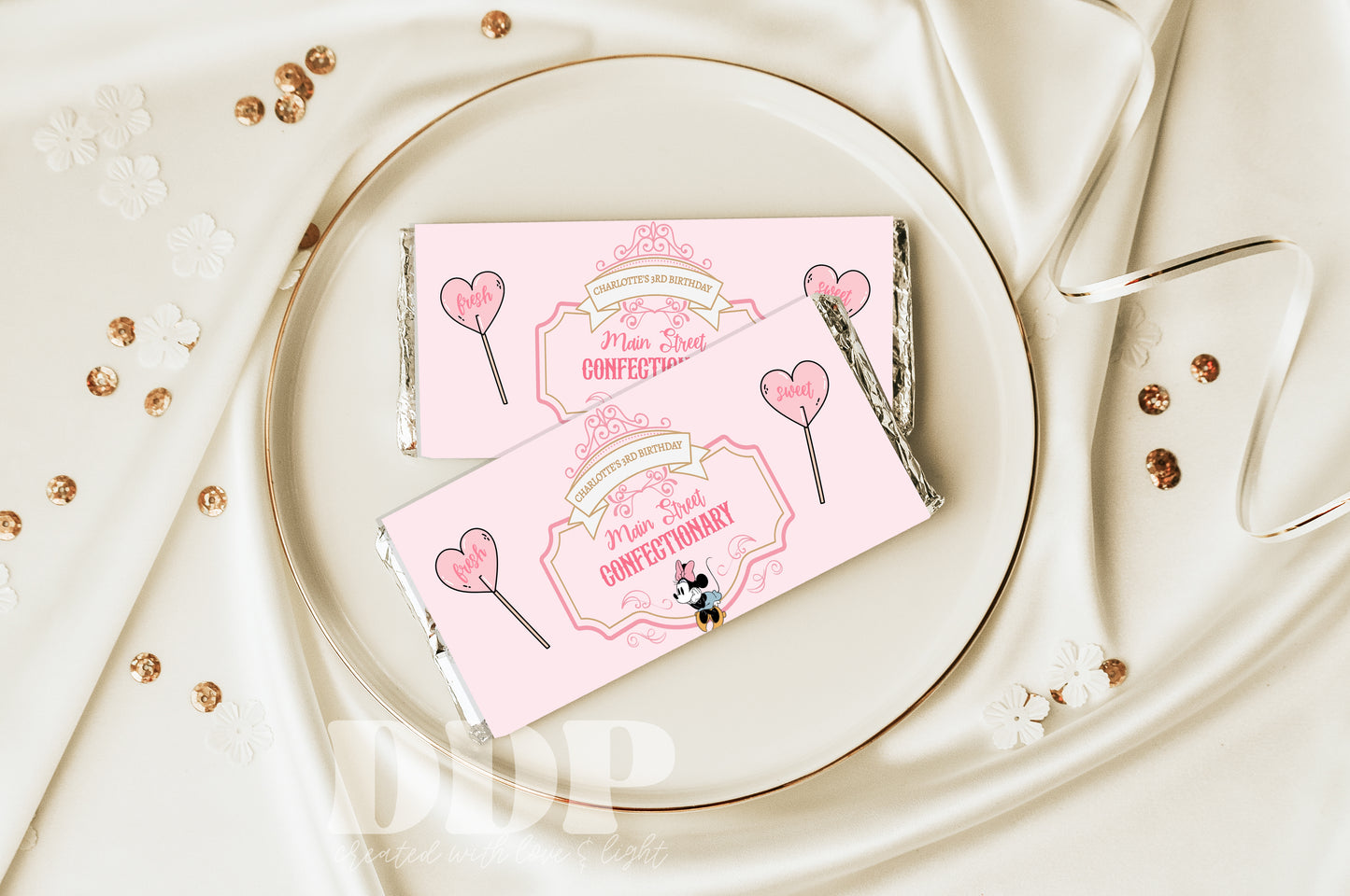 Classic Minnie Mouse Chocolate Bar Label | Vintage Disney Sweet Shop Printable Party Decor