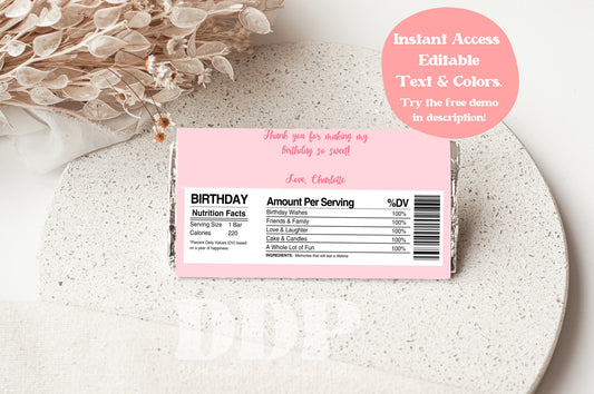 Classic Minnie Mouse Chocolate Bar Label | Vintage Disney Sweet Shop Printable Party Decor