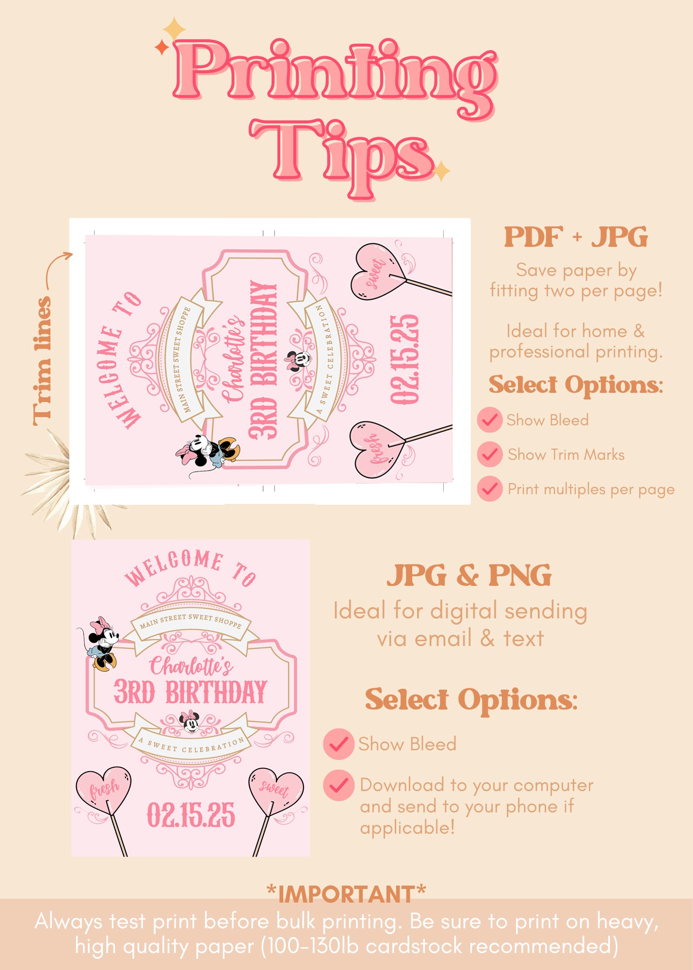 Classic Minnie Mouse Birthday Welcome Sign | Vintage Disneyland Sweet Store Birthday | Sweet Shop Birthday Sign