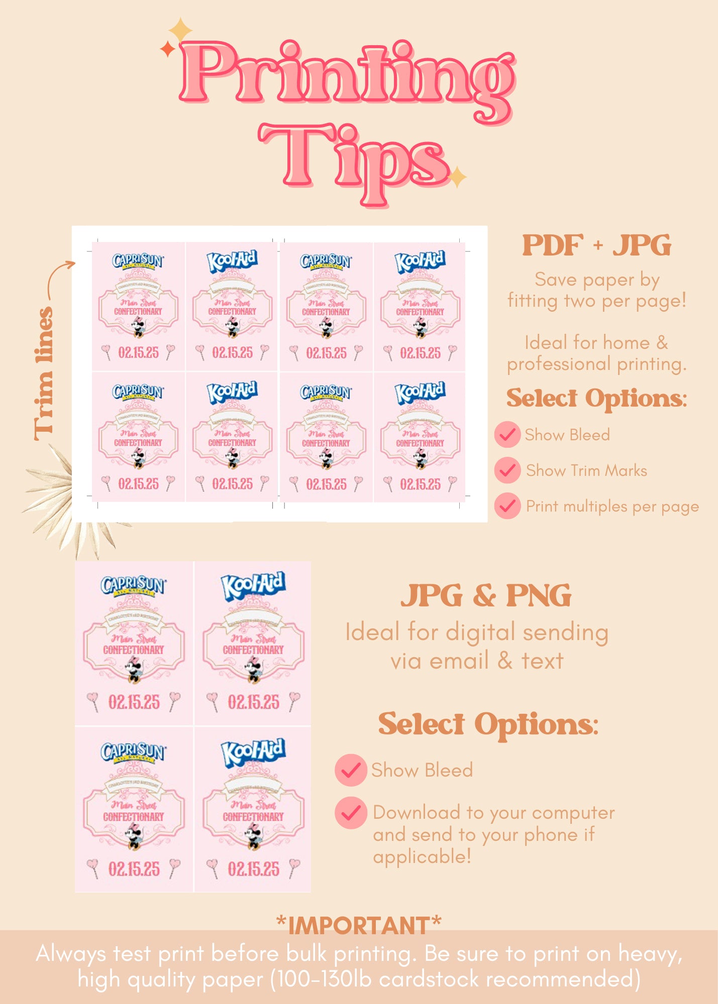 Classic Minnie Mouse Juice Pouch Label | Vintage Disney Sweet Shop Printable Party Decor