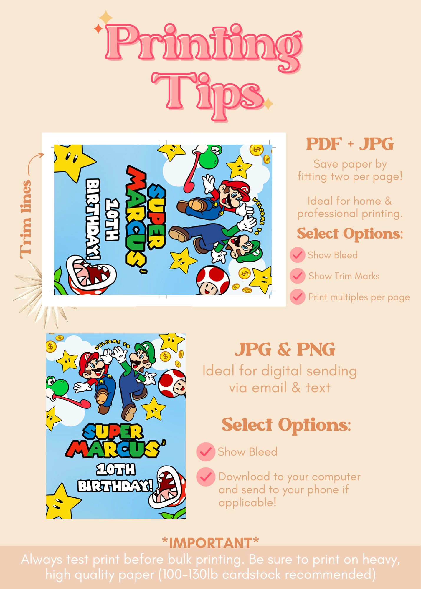 Super Mario Birthday Welcome Sign | Mario Bros Printable Party Decor | Super Mario Boy Birthday Party Theme