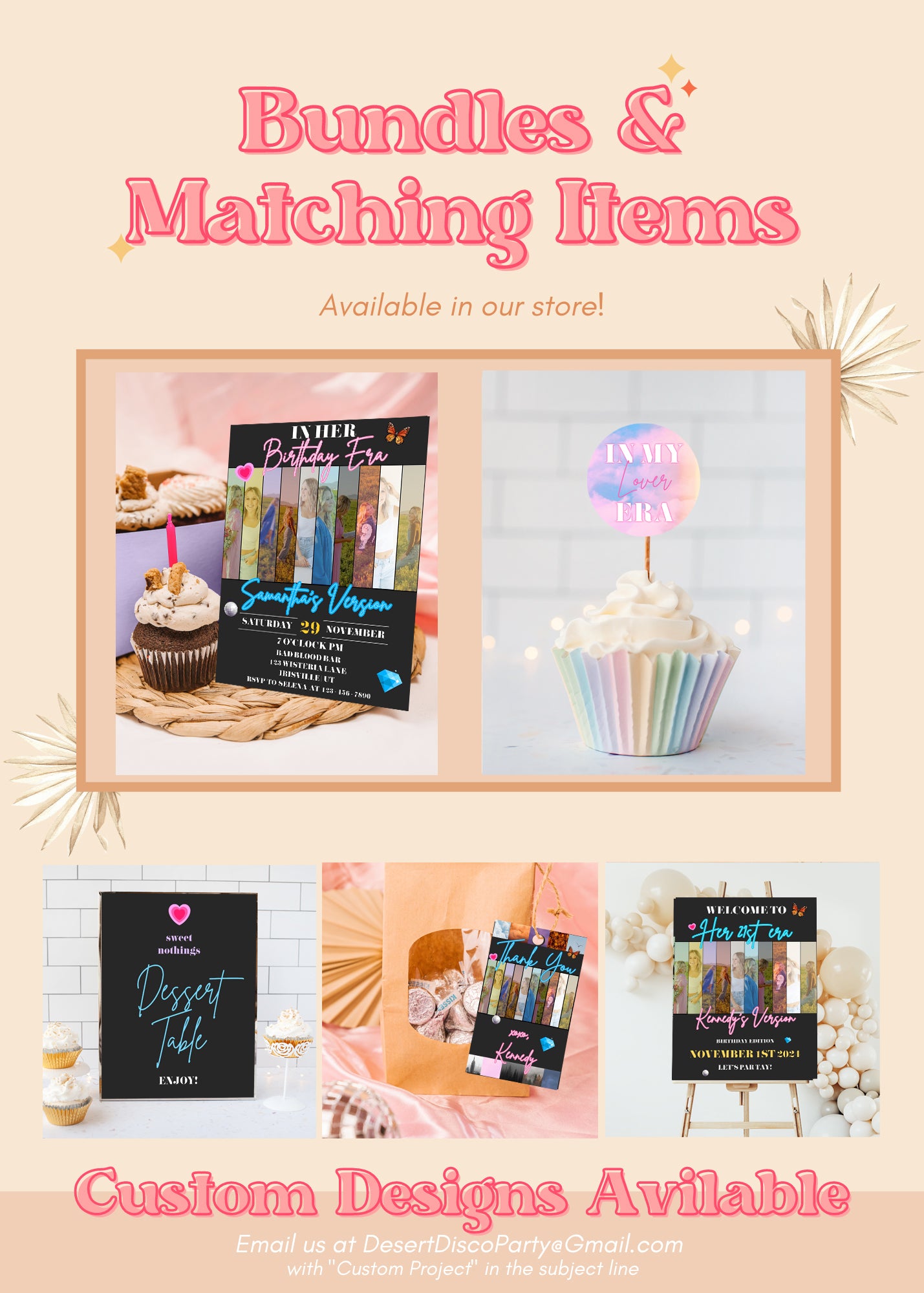 Eras Tour In Her Birthday Era Invitation Template | Swiftie Editable Invite Template
