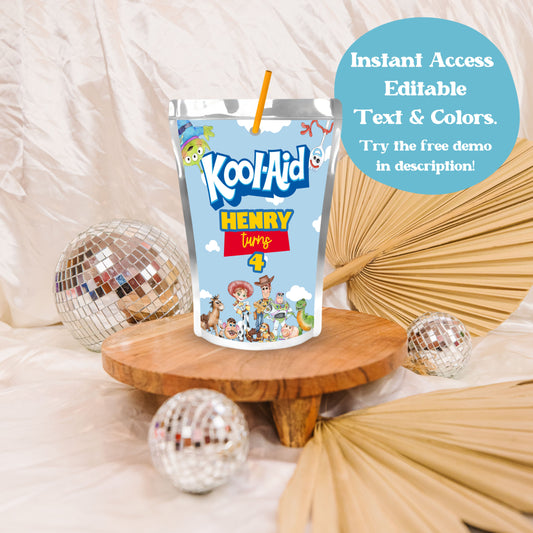Toy Story Juice Pouch Label | Toy Story Printable Party Decor | Woody Buzz Lightyear Drink Label