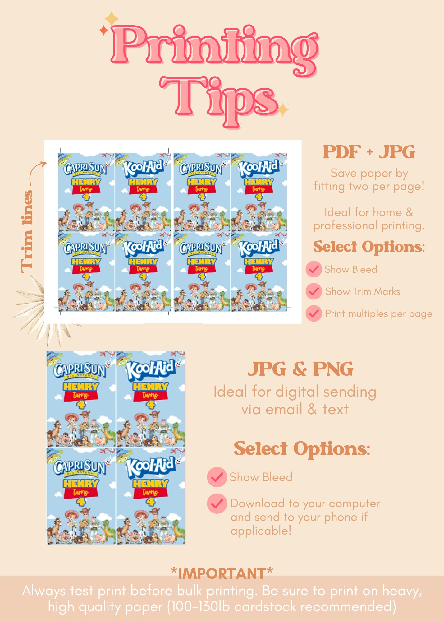 Toy Story Juice Pouch Label | Toy Story Printable Party Decor | Woody Buzz Lightyear Drink Label