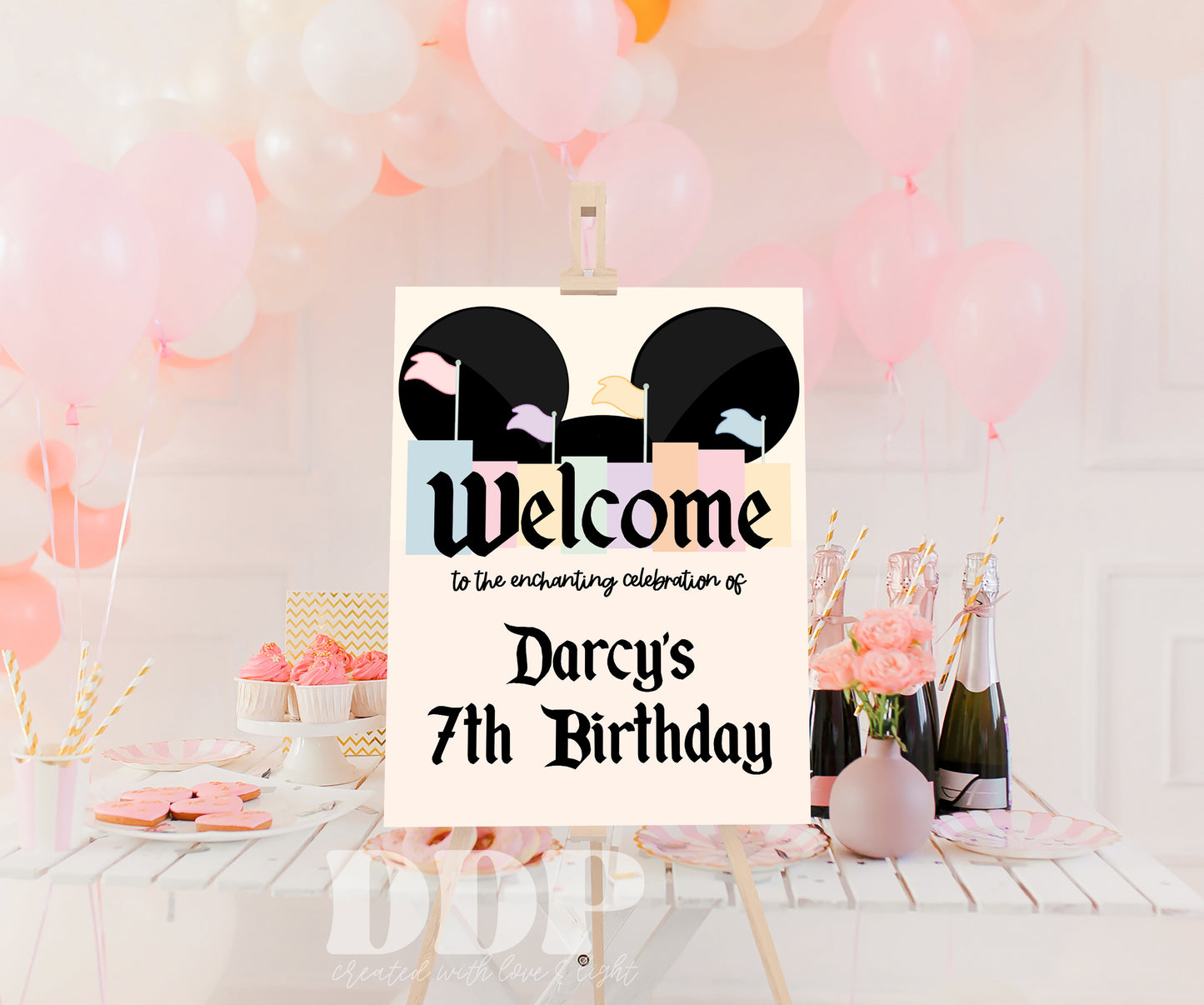 Disneyland Inspired Welcome Sign | Vintage Disneyland Printable Party Supplies