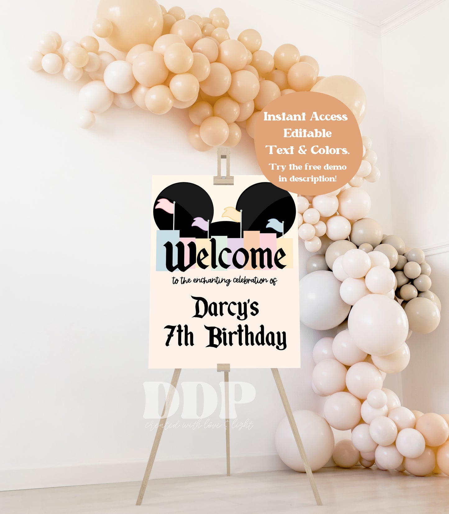 Disneyland Inspired Welcome Sign | Vintage Disneyland Printable Party Supplies