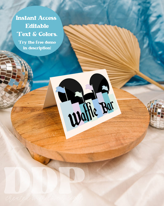 Disneyland Inspired Food Tent Label | Vintage Disney Park Printable Party Supplies | Boy Birthday Party Decor