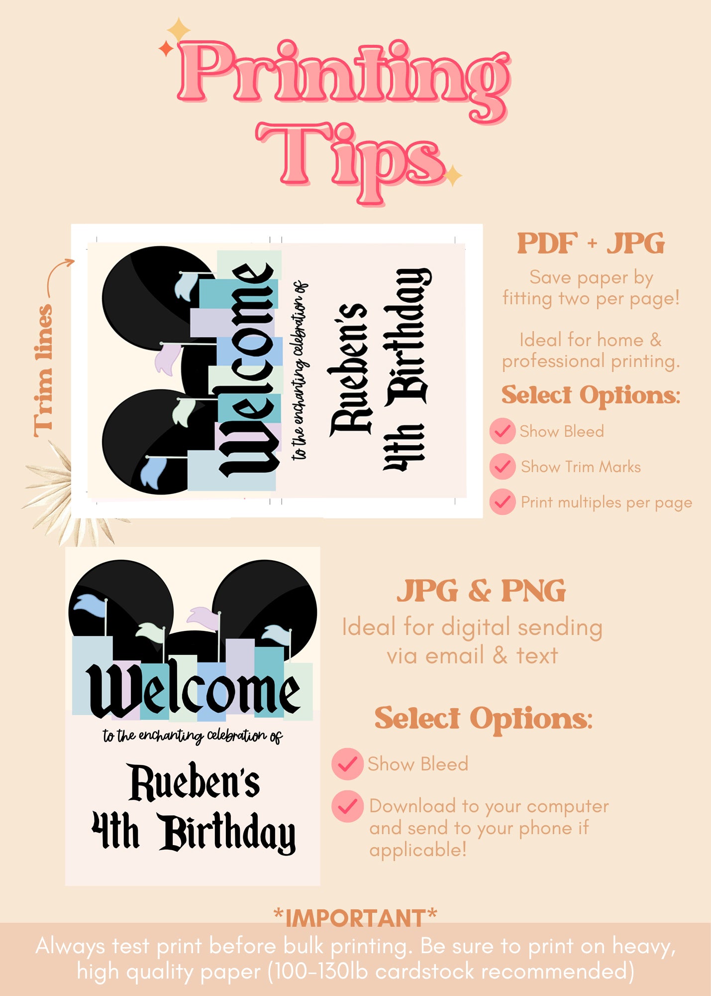 Disneyland Inspired Birthday Welcome Sign | Happiest Birthday On Earth | Disneyland Printable Party Supplies