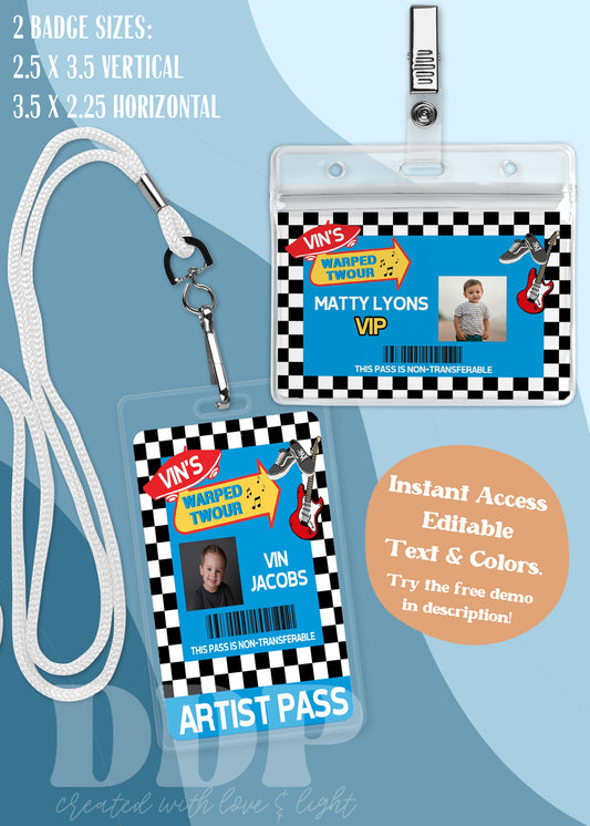 Warped Tour Birthday Party VIP Pass | Warped Two-ur Birthday Concert Pass