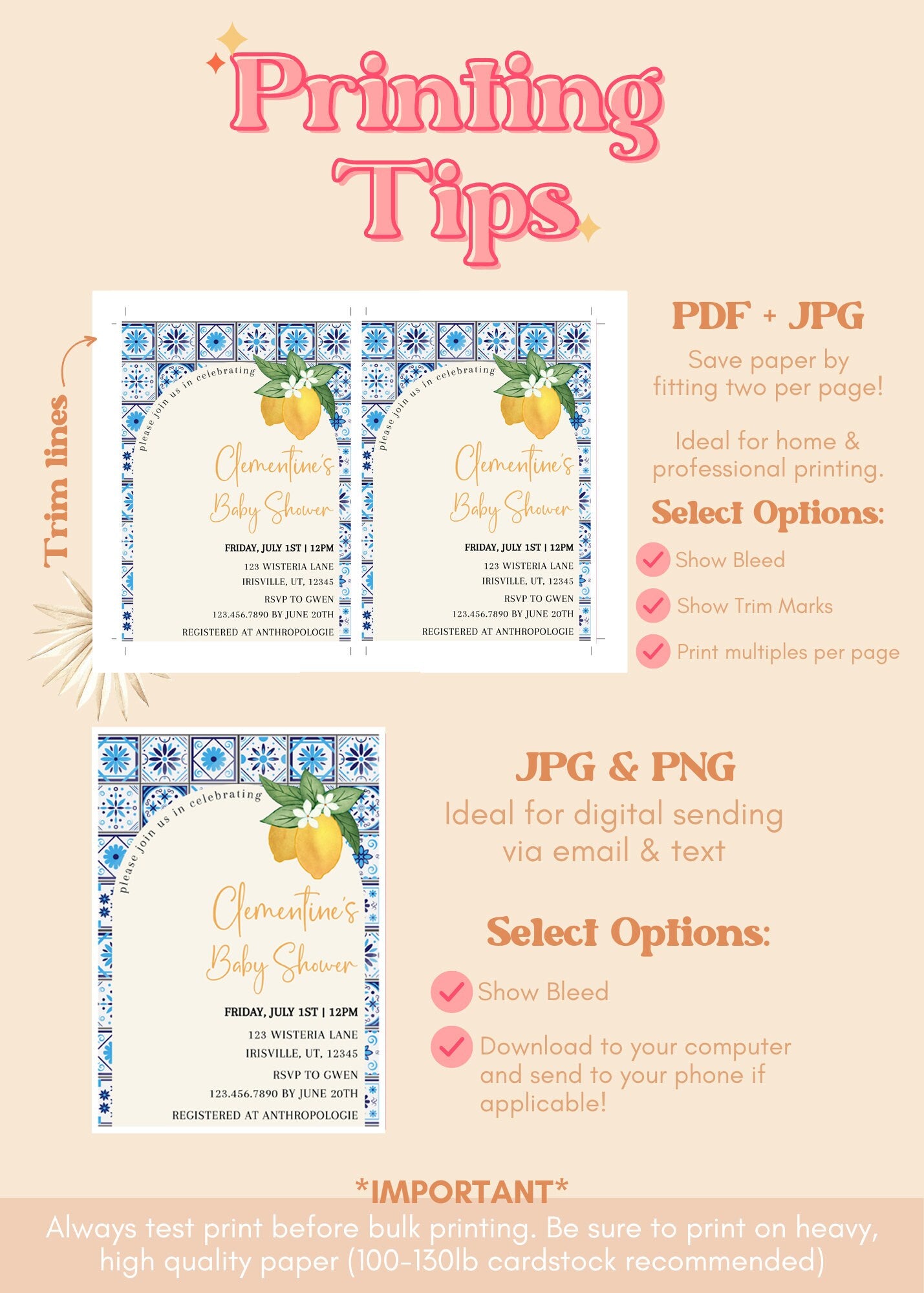 Lemon Amalfi Coast Baby Shower Invitation | Lemon Baby Shower Invite Bundle | Amalfi Lemon Baby Shower | Mamas Main Squeeze Baby Shower