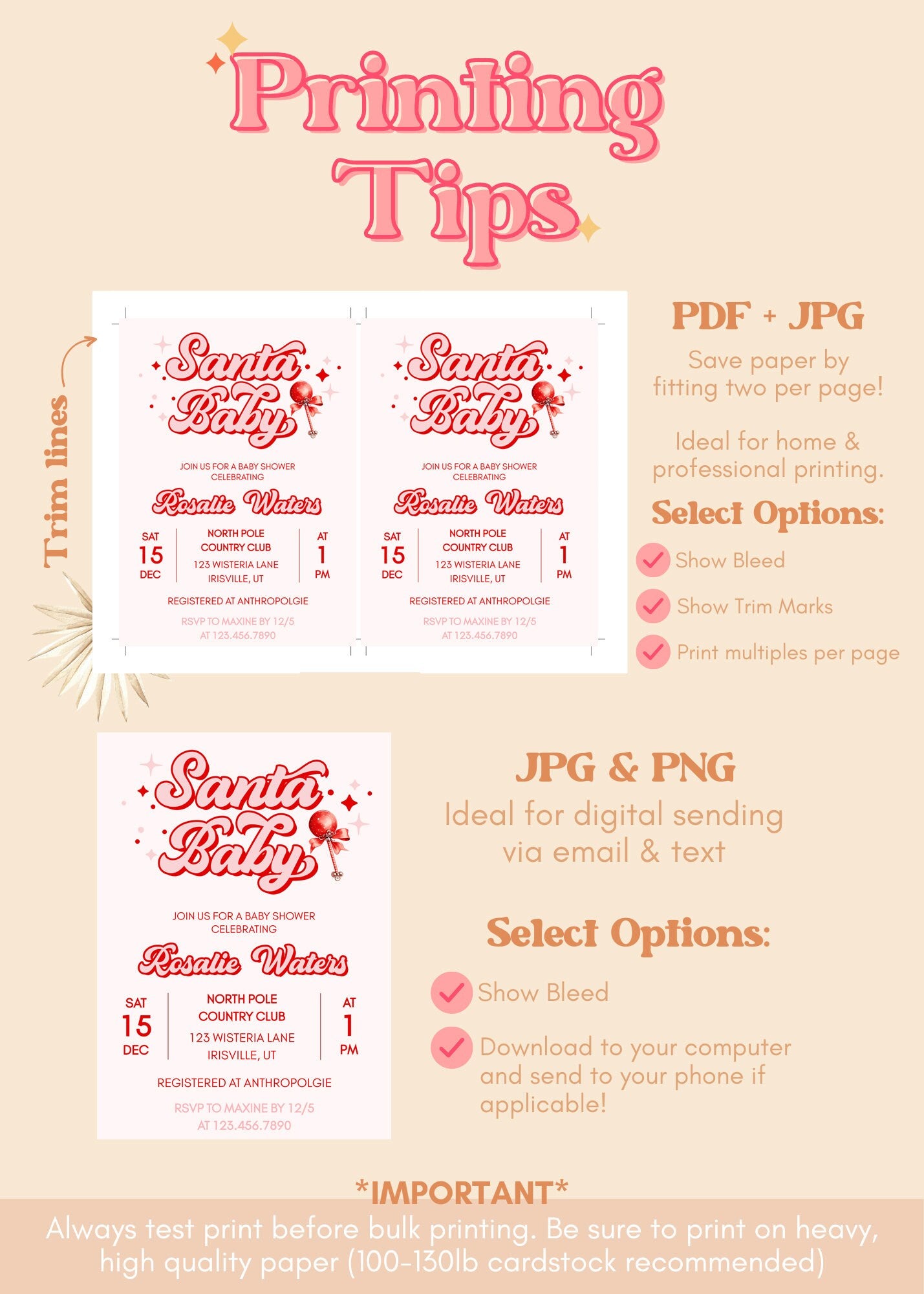 Santa Baby Shower Invite Suite | Retro Christmas Baby Shower Invite Bundle | Retro Vintage Winter Baby Shower | Santa Baby Themed Shower