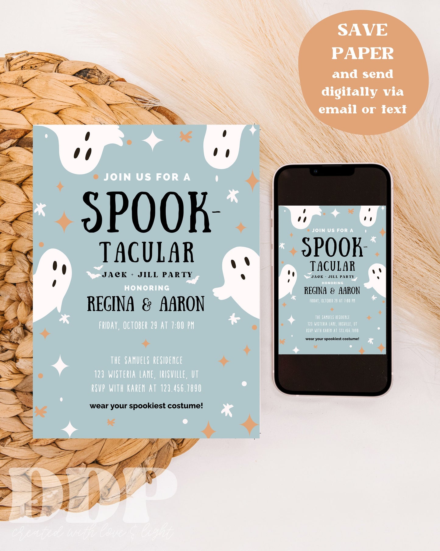 Spooky Jack and Jill Weekend Invitation | Halloween Bachelor Party Invite | Jack and Jill Party Trip Printable Itinerary Invite