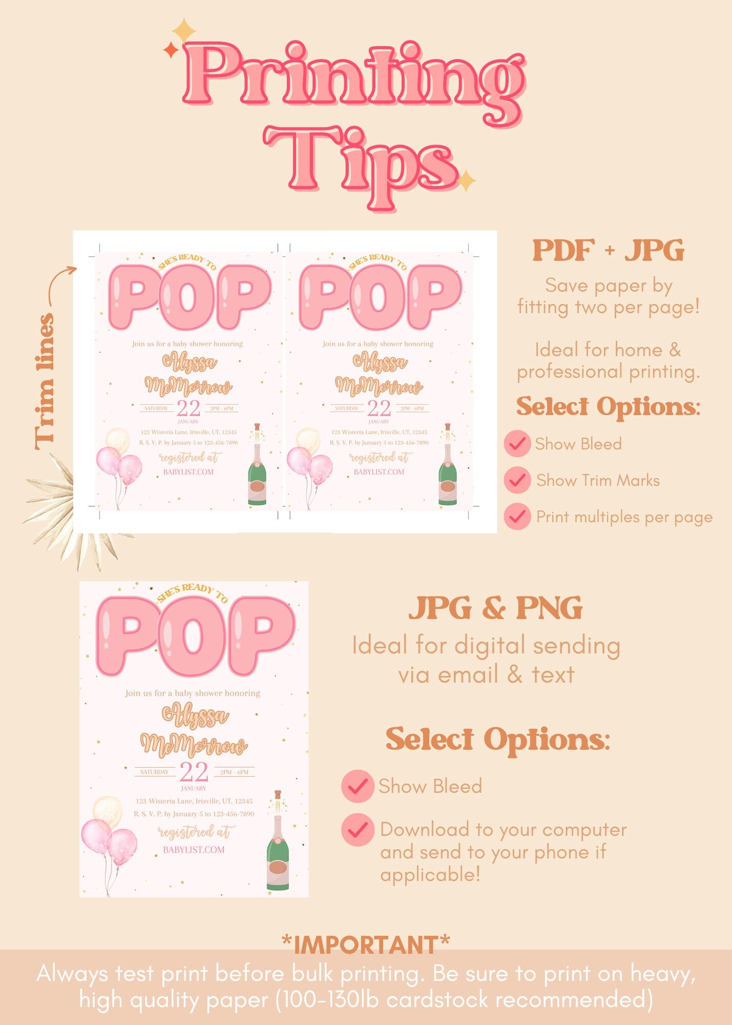 Ready to Pop Pink Baby Shower Invitation Suite | Pink Baby Shower Invite | Pink Balloon Baby Shower | Twins Baby Shower | Editable Printable