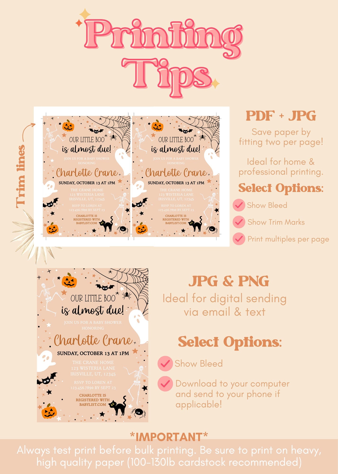 Halloween Baby Shower Editable Invitation Suite | A Little Boo is Almost Due Invite | Spooky Baby Shower invite | Neutral Fall Baby Shower