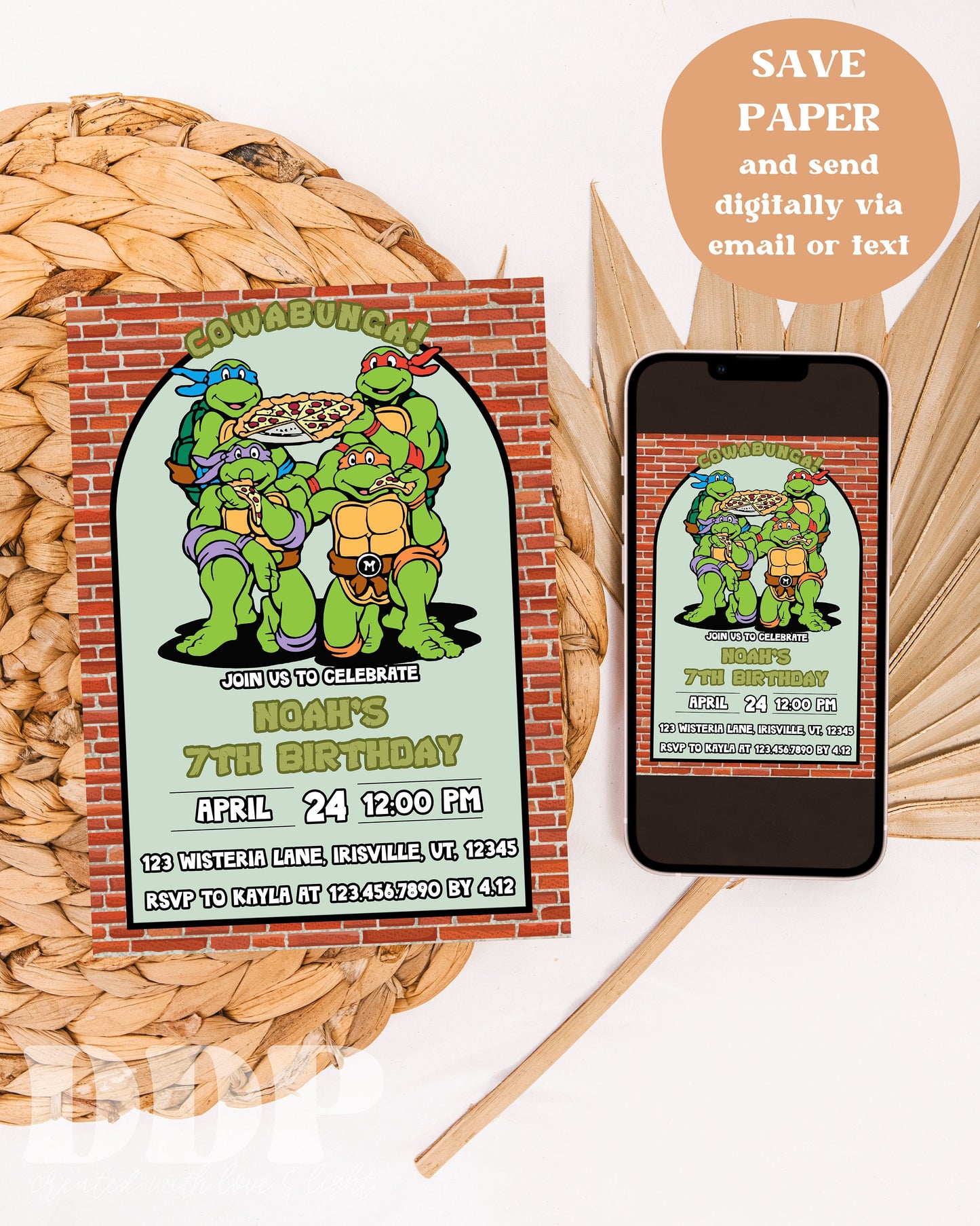 ANY AGE Ninja Turtles Birthday Invitation | Turtle Ninja Boy Birthday Invite | Editable TMNT Birthday Party Invitation