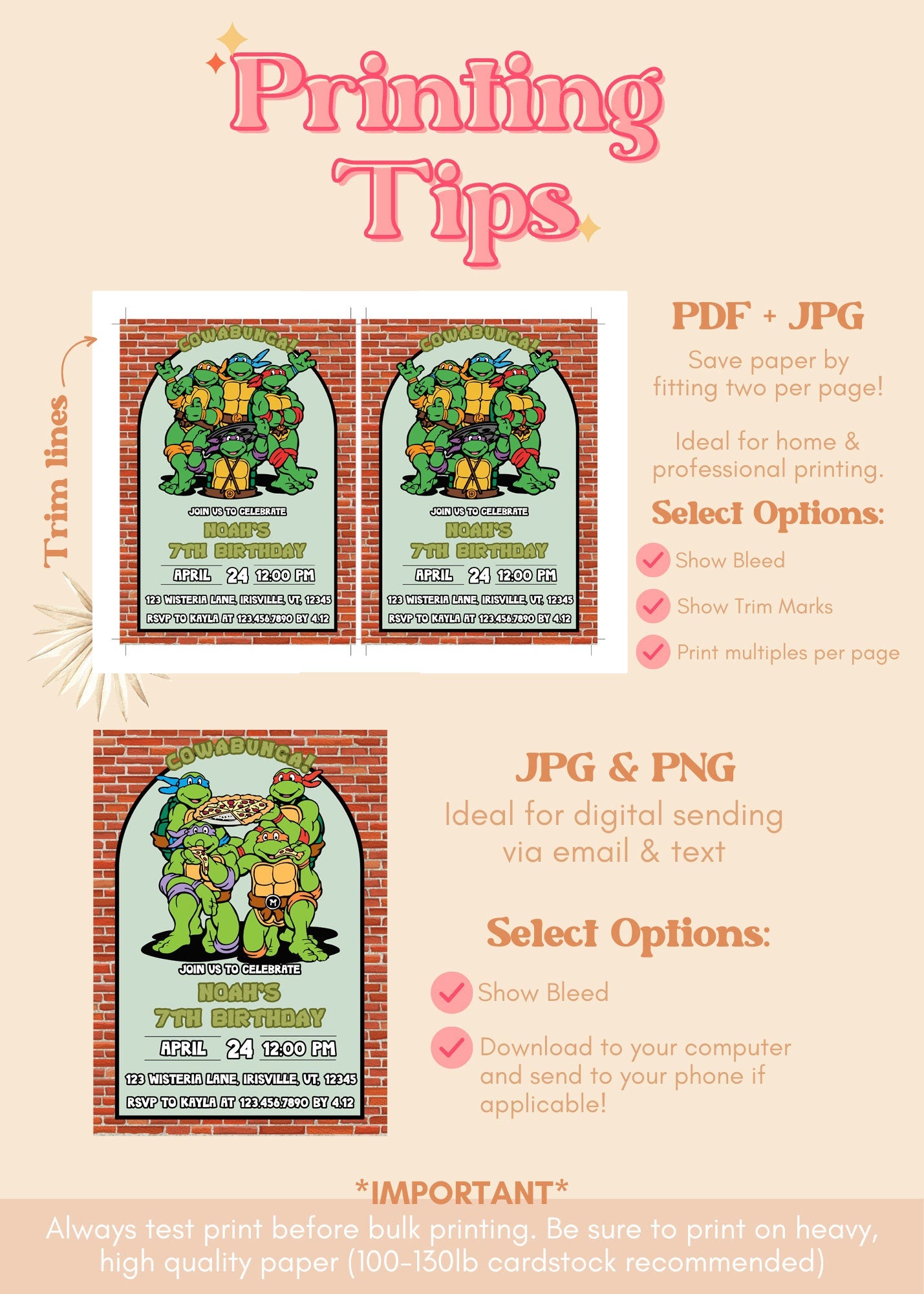 ANY AGE Ninja Turtles Birthday Invitation | Turtle Ninja Boy Birthday Invite | Editable TMNT Birthday Party Invitation