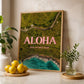 Hawaii Pink Aloha Print | Hawaiian Roads Travel Poster | Digital Wall Art