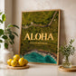 Hawaii Yellow Aloha Print | Hawaiian Roads Travel Poster | Digital Wall Art