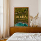 Hawaii Yellow Aloha Print | Hawaiian Roads Travel Poster | Digital Wall Art