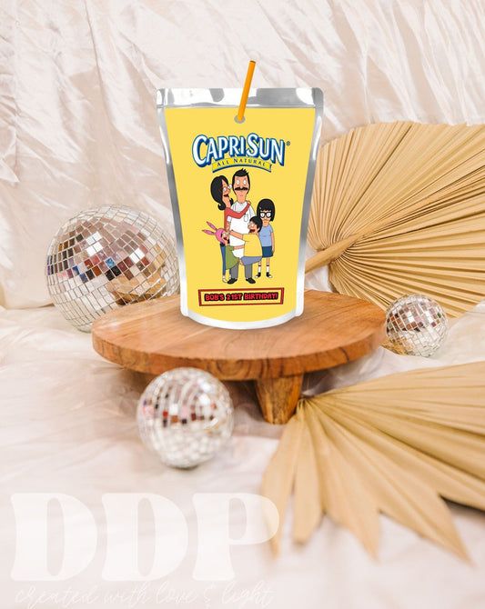 Bob's Burgers Capri Sun Label | Bob's Burgers TV Show Birthday Party Decor