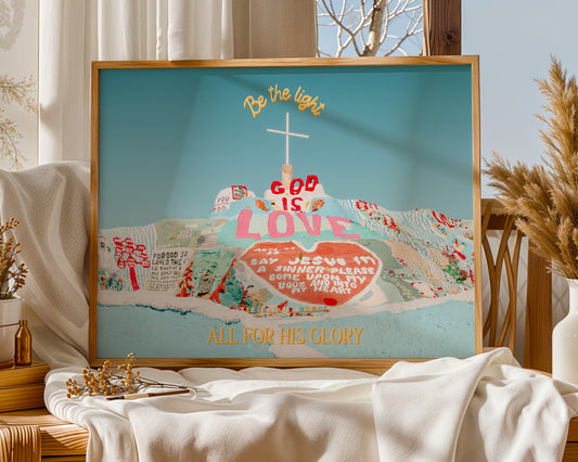 Salvation Mountain Wall Art | Slab City California Printable Wall Art | GOD IS LOVE Digital Wall Art