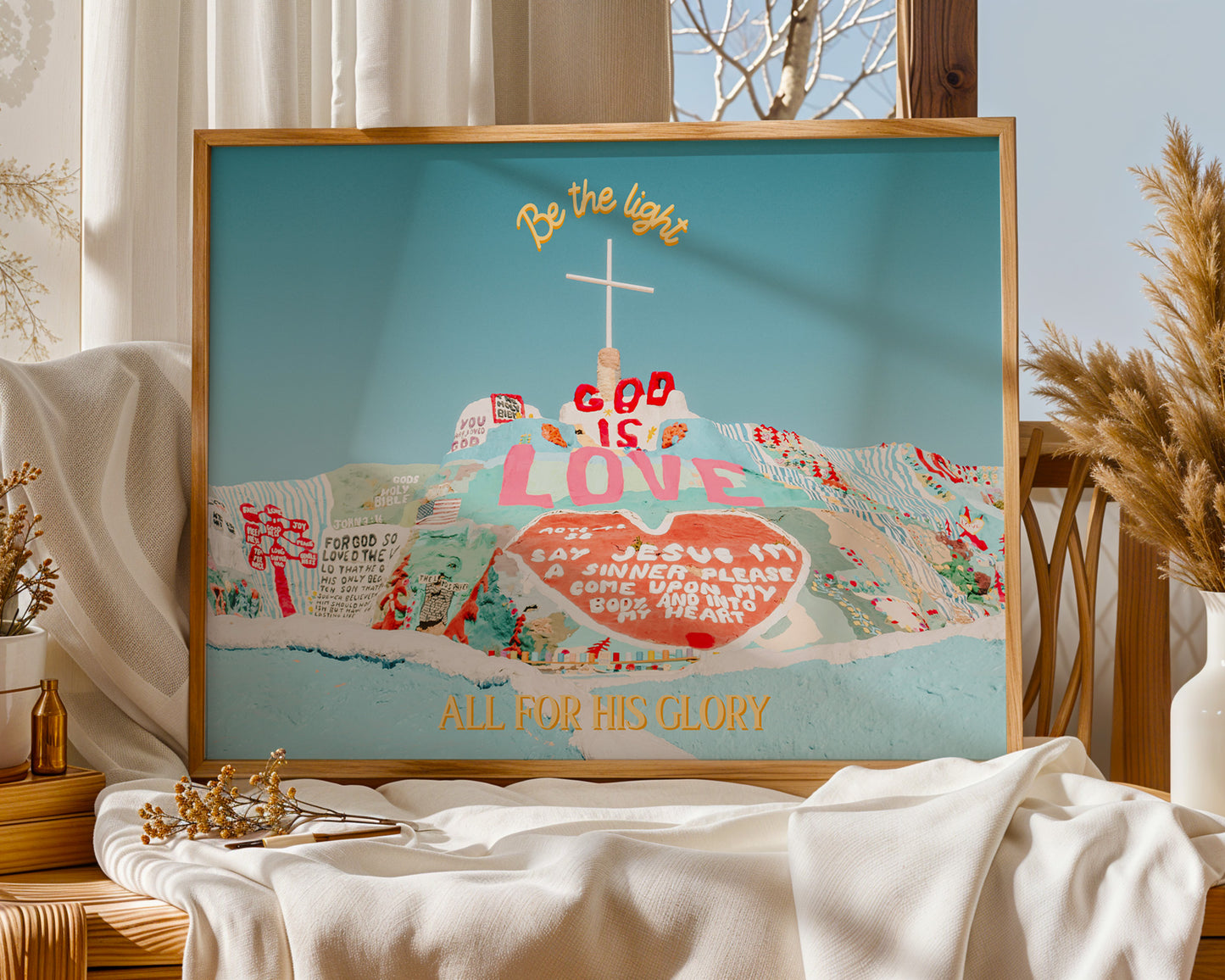 Salvation Mountain Wall Art | Slab City California Printable Wall Art | GOD IS LOVE Digital Wall Art