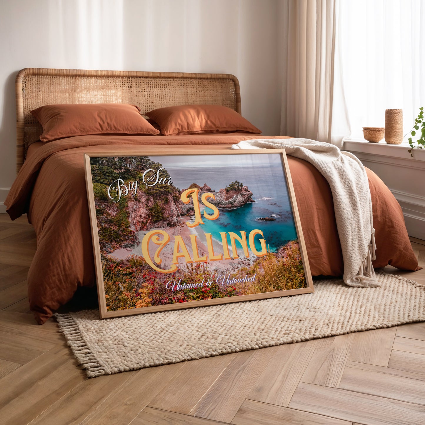 Big Sur is Calling Wall Art | California Ocean Wall Art | Botanical Landscape Art Poster | Digital Wall Art