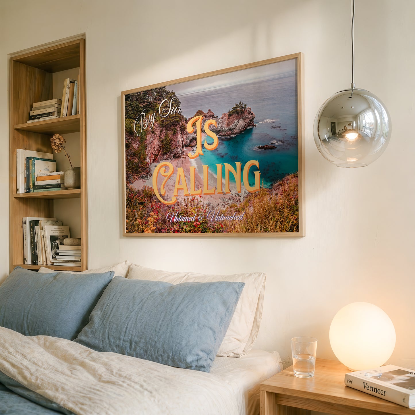Big Sur is Calling Wall Art | California Ocean Wall Art | Botanical Landscape Art Poster | Digital Wall Art