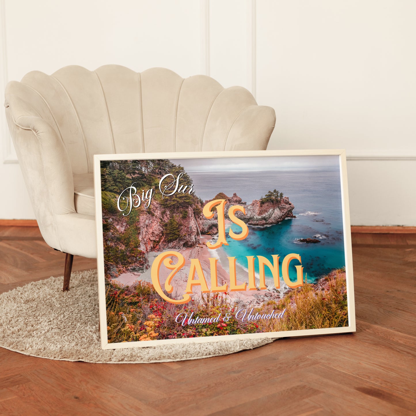 Big Sur is Calling Wall Art | California Ocean Wall Art | Botanical Landscape Art Poster | Digital Wall Art