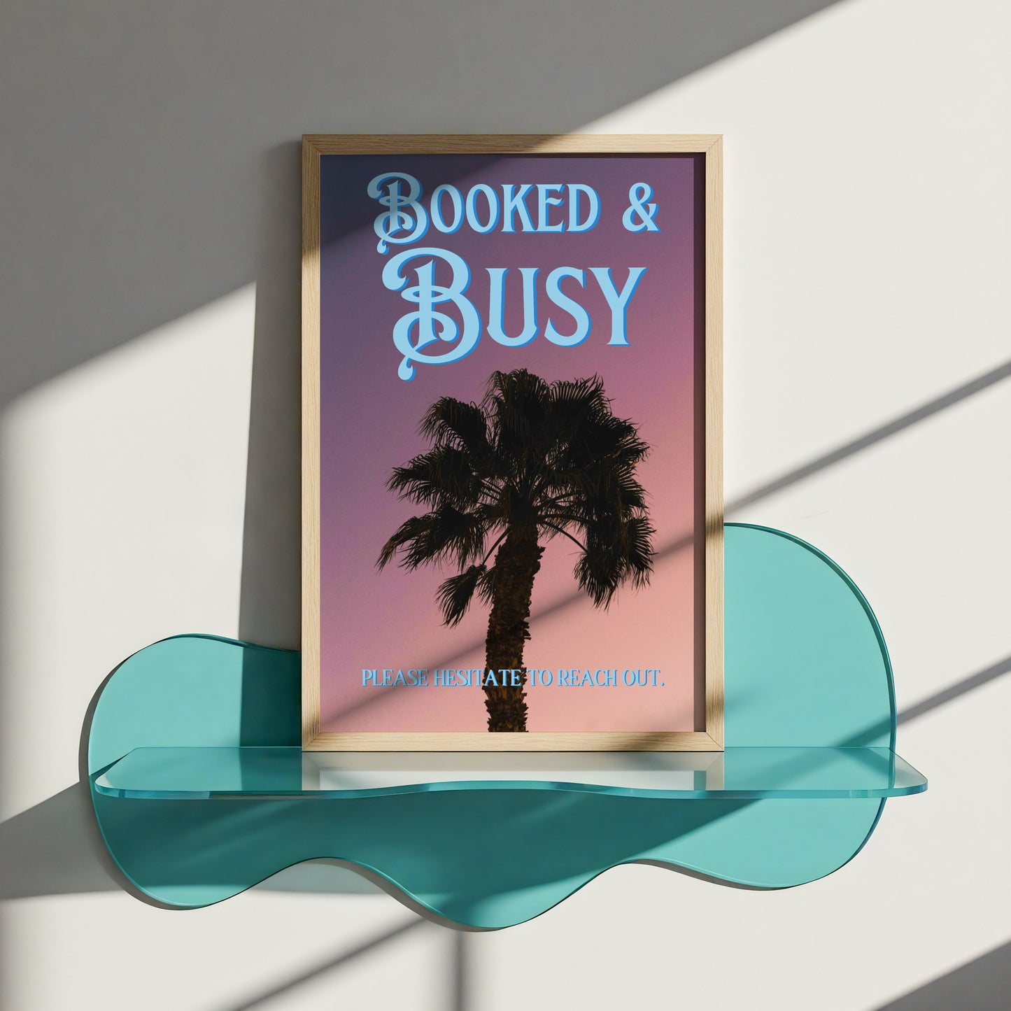 Booked and Busy Print: Palm Tree Silhouette Poster | Digital Wall Art