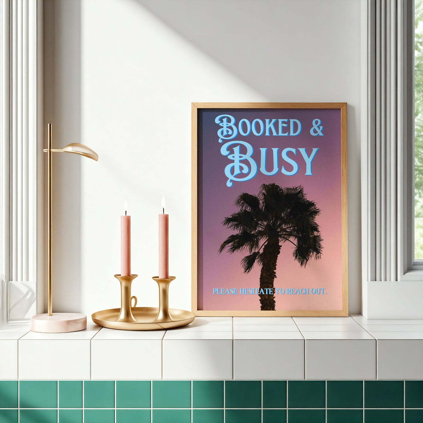 Booked and Busy Print: Palm Tree Silhouette Poster | Digital Wall Art