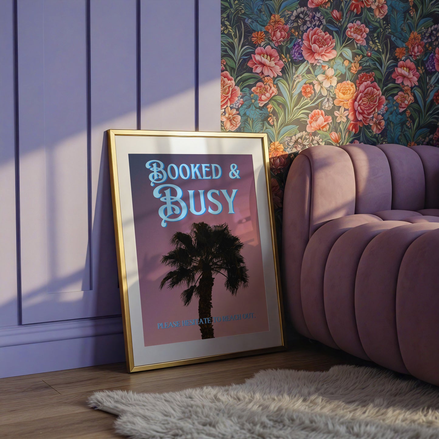 Booked and Busy Print: Palm Tree Silhouette Poster | Digital Wall Art