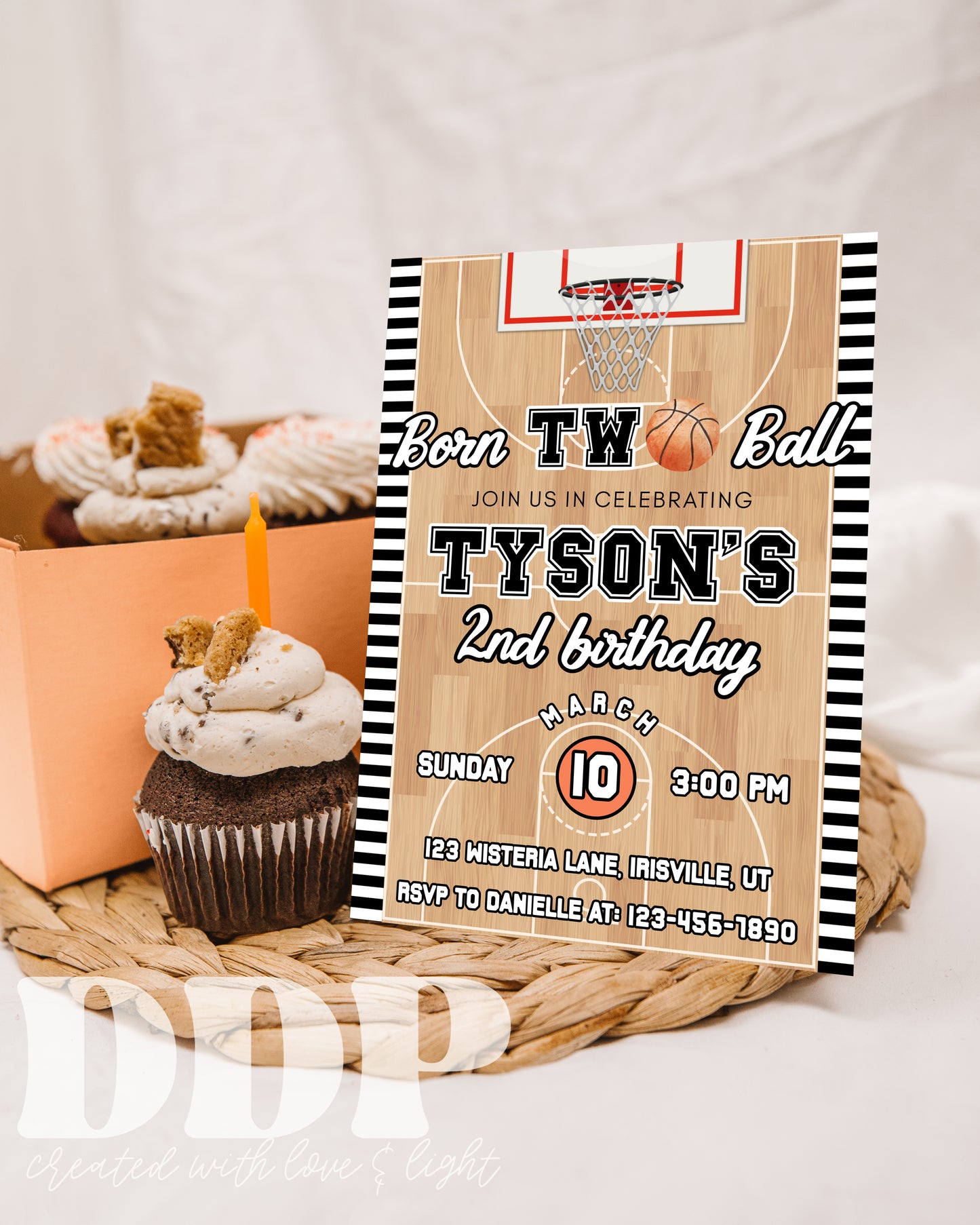 Born Two Ball Birthday Invitation | Born 2 Ball Birthday | Basketball Invitation | Boys Sports Second Birthday Invite