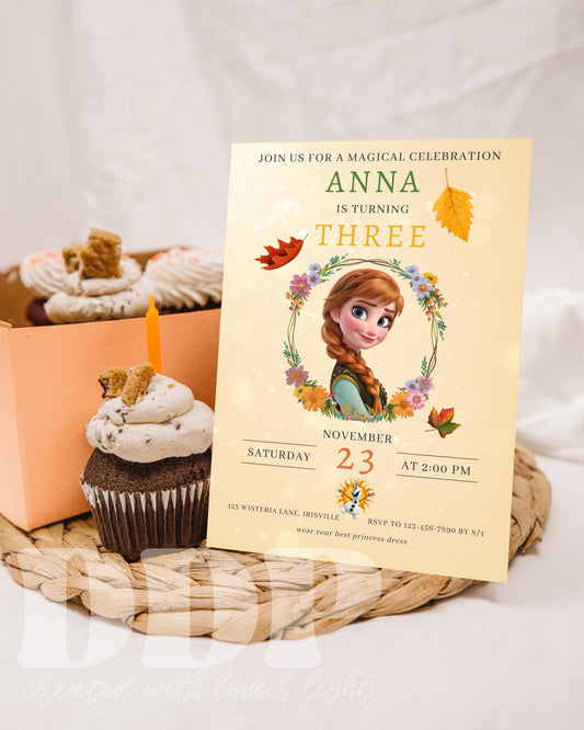 Frozen Queen Anna Birthday Invitation | Anna Birthday Invitation | Minimal Disney Frozen Birthday | Princess Anna Birthday