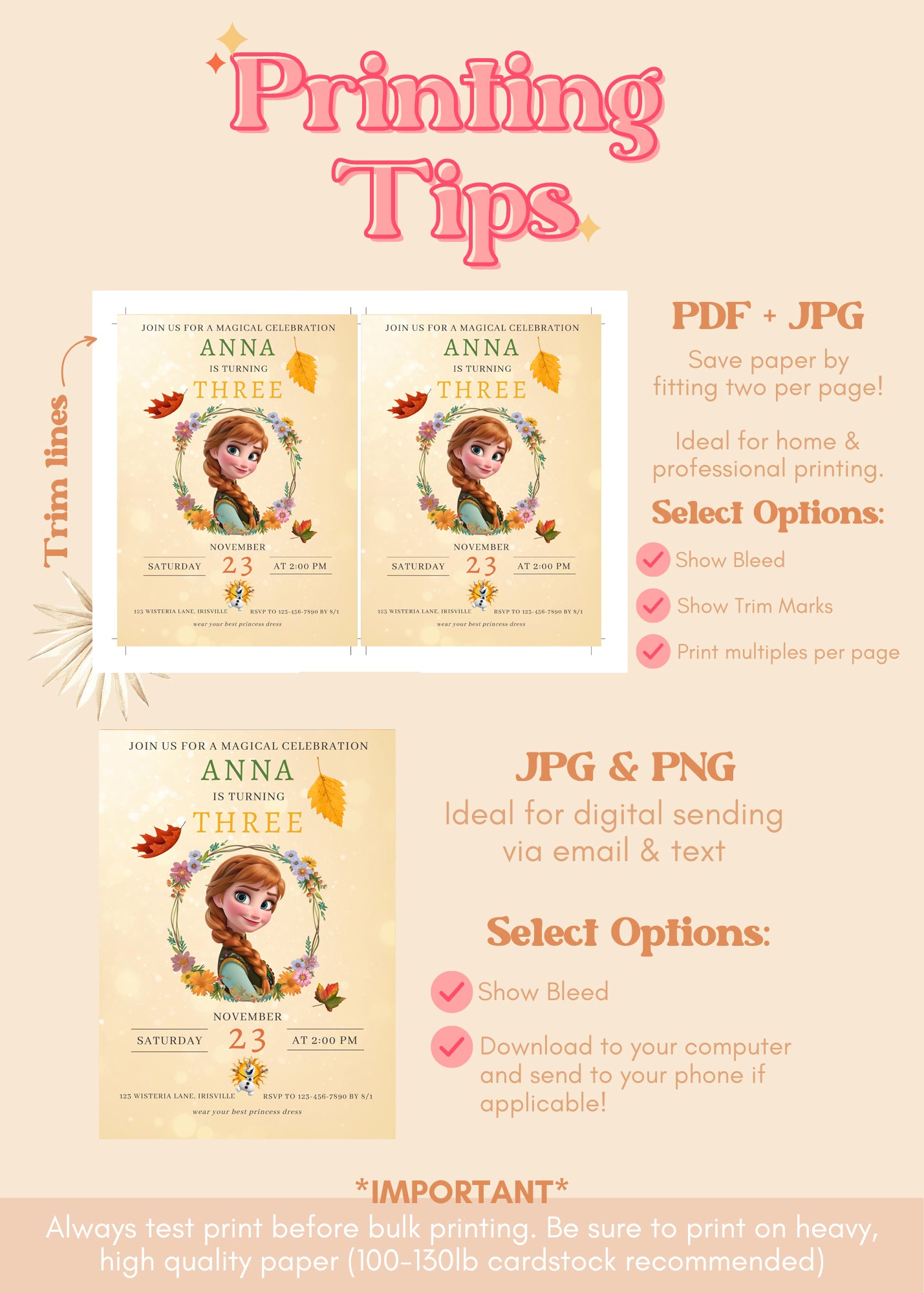 Frozen Queen Anna Birthday Invitation | Anna Birthday Invitation | Minimal Disney Frozen Birthday | Princess Anna Birthday
