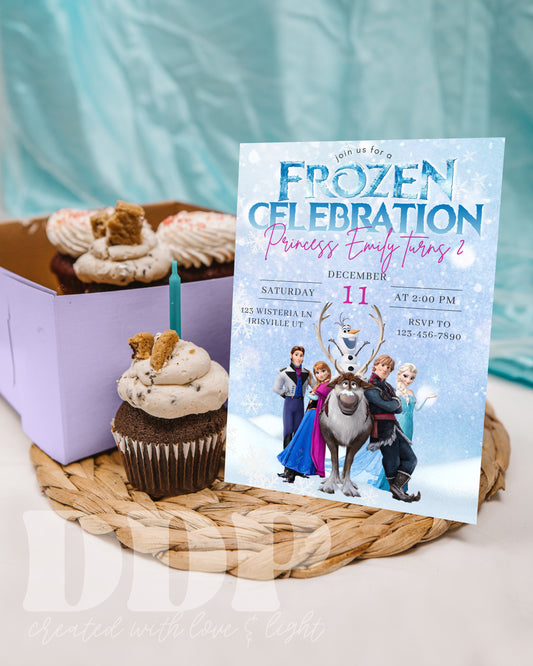 Frozen Inspired Birthday Invitation | Anna Elsa Birthday Invitation | Frozen Party Invite