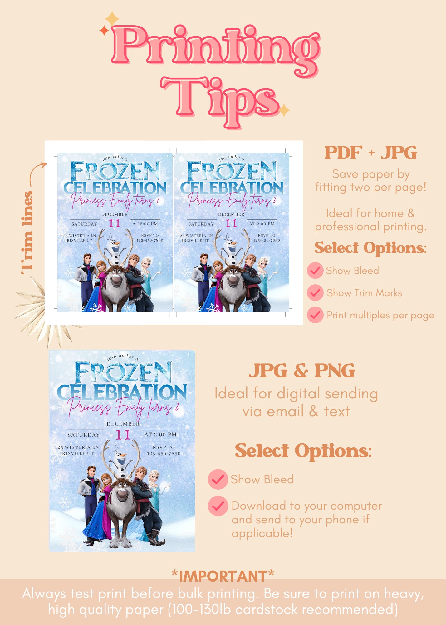 Frozen Inspired Birthday Invitation | Anna Elsa Birthday Invitation | Frozen Party Invite